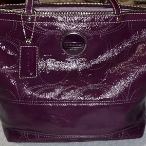 Patent leather coach purse